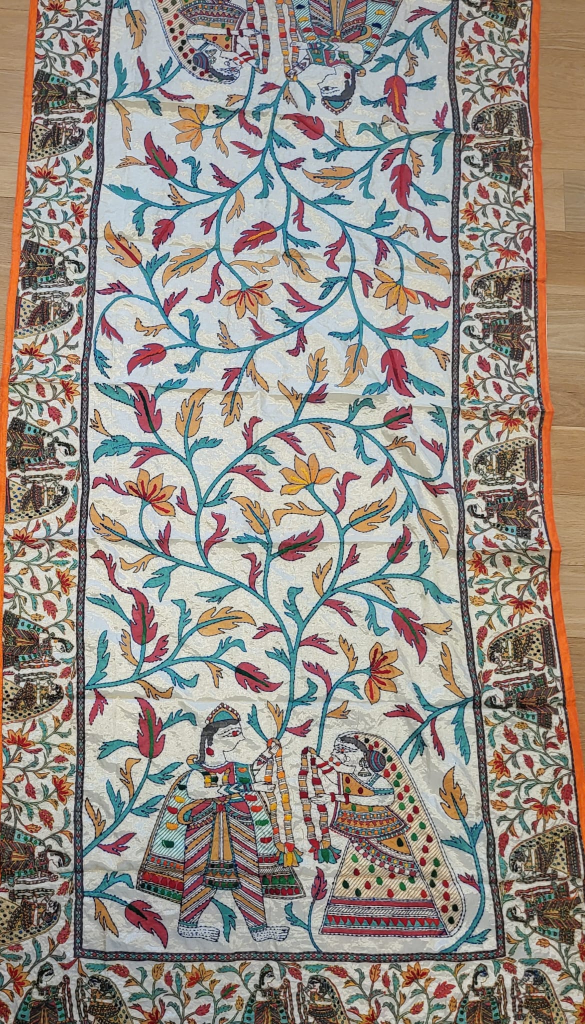 Maharani Heritage Kantha Silk Shawl