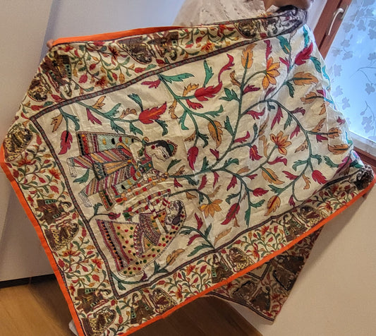 Maharani Heritage Kantha Silk Shawl