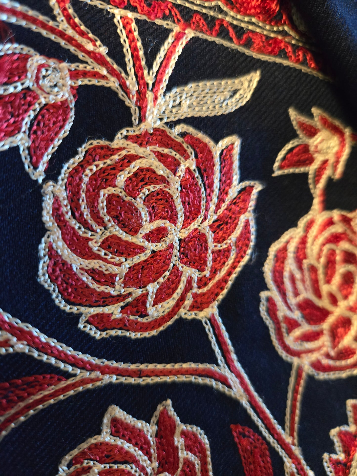 Midnight Garden Kashmiri Semi-Cashmere Shawl