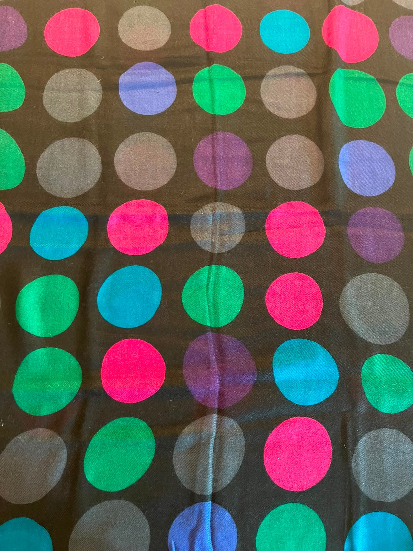 Hand painted Pashmina Wool dotted print Scarf/Shawl made by artisans