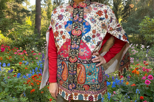 Noor Floral Paisley Cape Coat