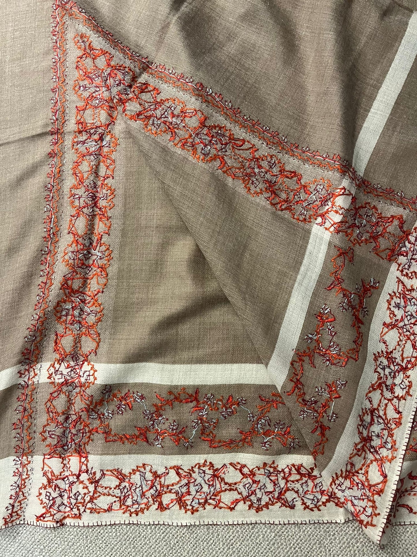 Kashmiri Sozni Cashmere Blend Shawl