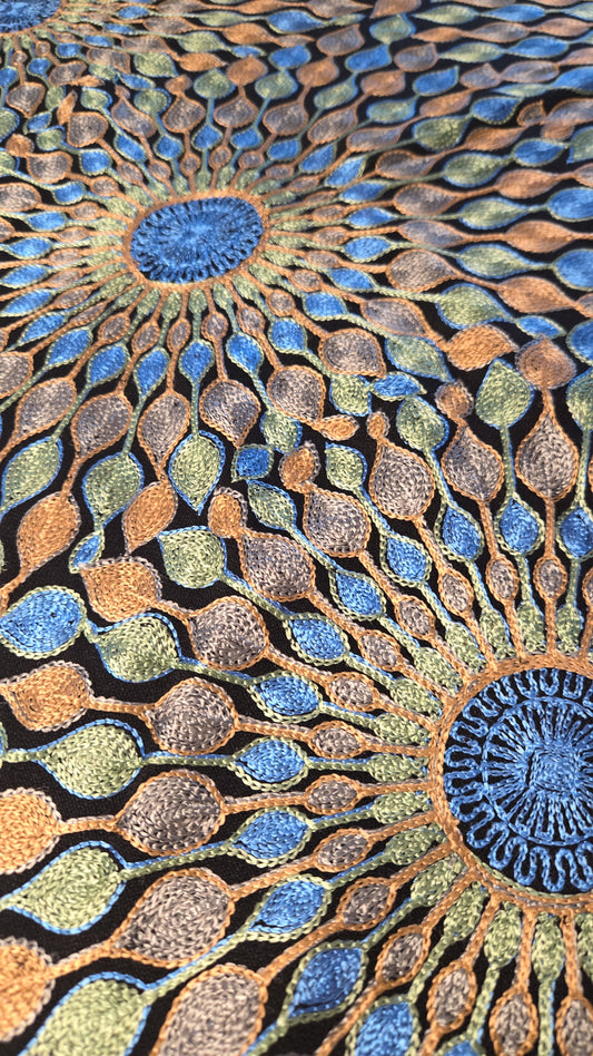 Kashmiri Embroidered Wool Shawl | Peacock Aari Work Shawl
