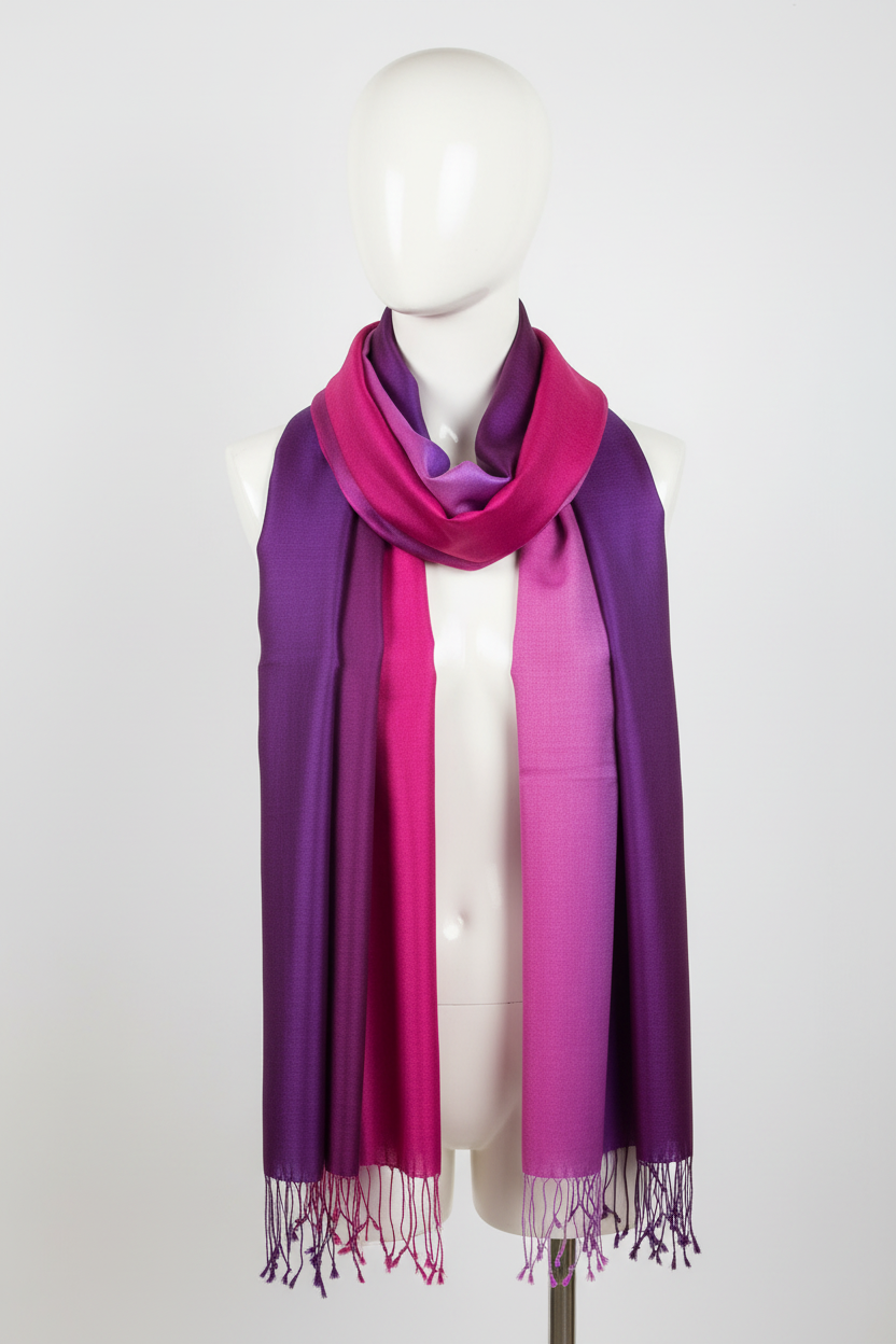 The Ombre Berry Silk Stole