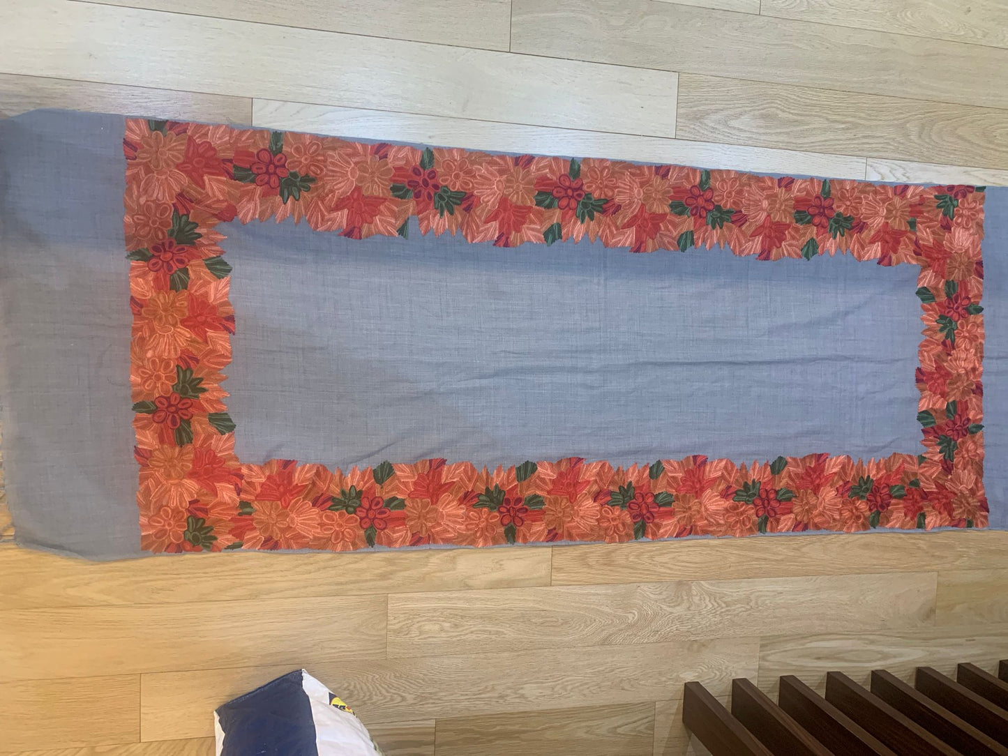 Indian Embroidered women scarf/shawl pashmina cashmere wool scarf , needle work shawl Artisan made women shawl