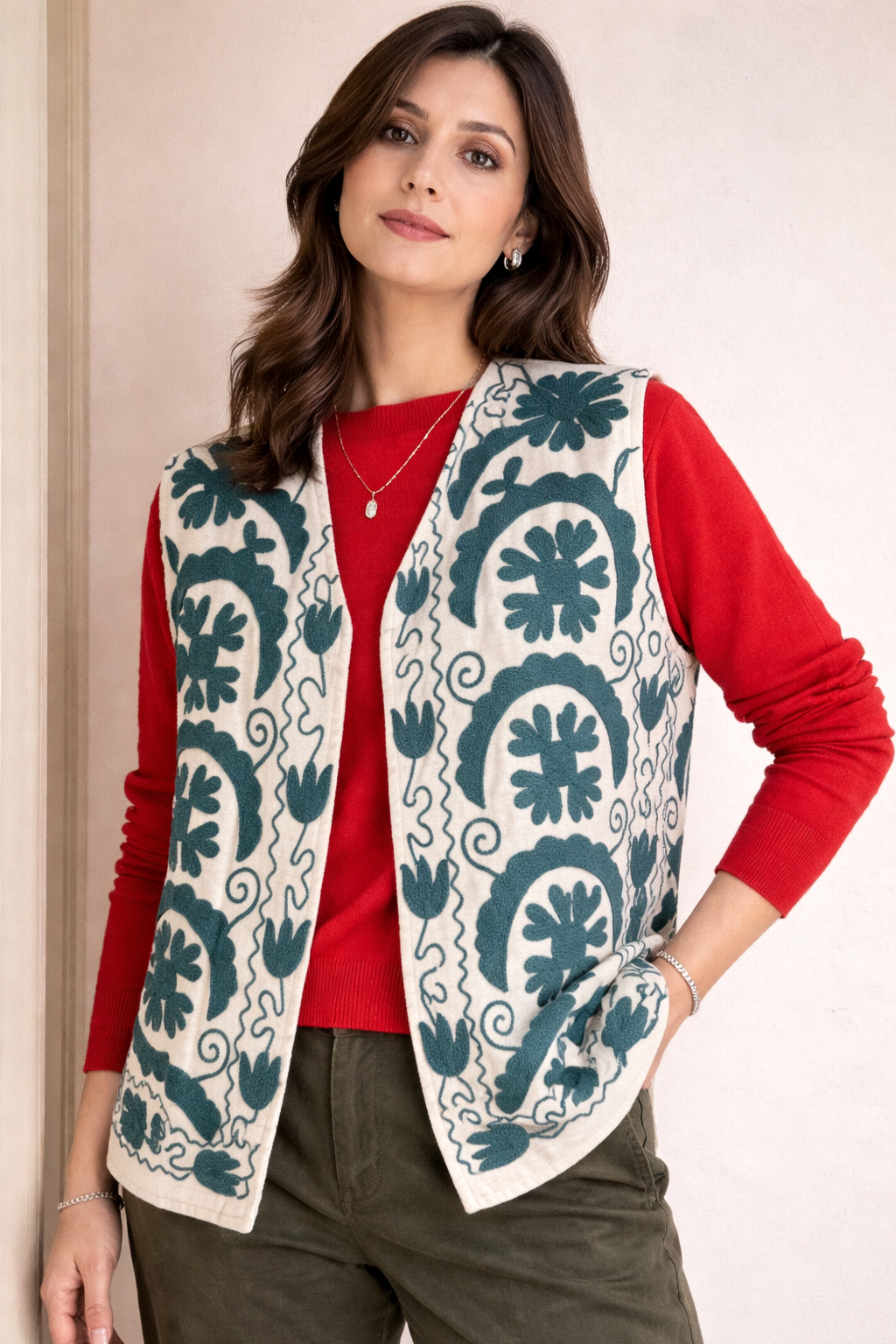 Zariya Velvet Suzani Artisan Waistcoat