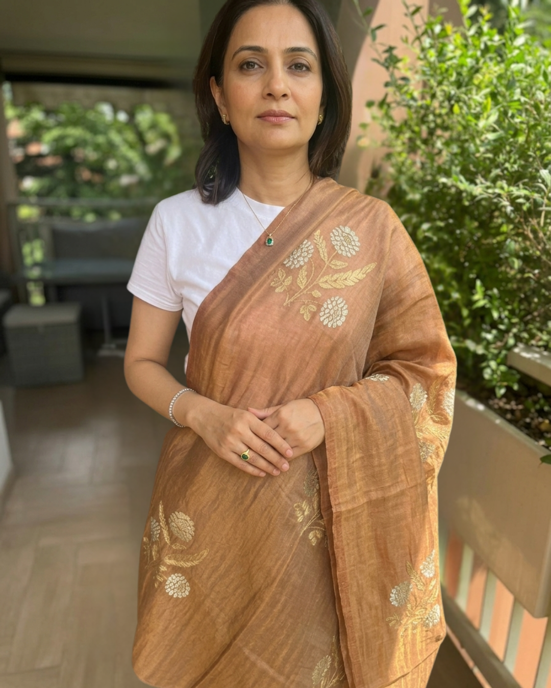 The Sunset Blend: Royal Zari Woven Silk Stole