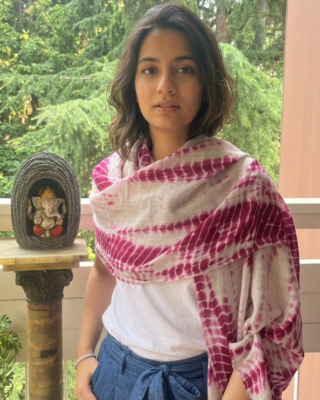 The Shibori Loom: Fine Pashmina Hand-Dyed Geometric Stole
