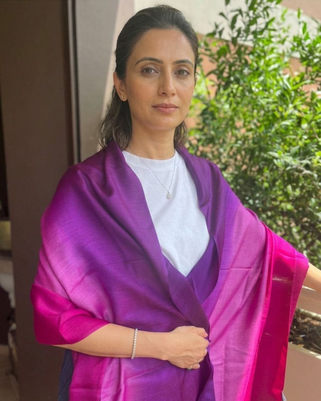 The Ombre Berry Silk Stole
