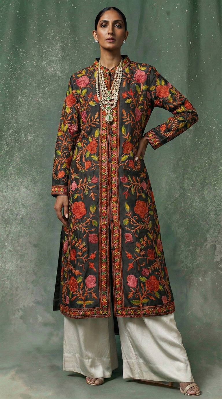 Royal Kashmiri Raw Silk Jacket