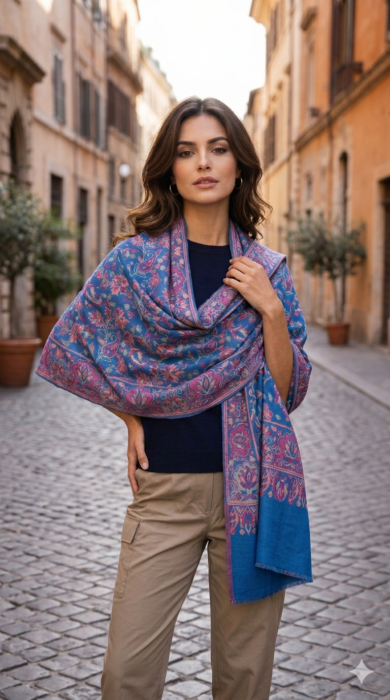Mehr Neelam Kani Wool Shawl
