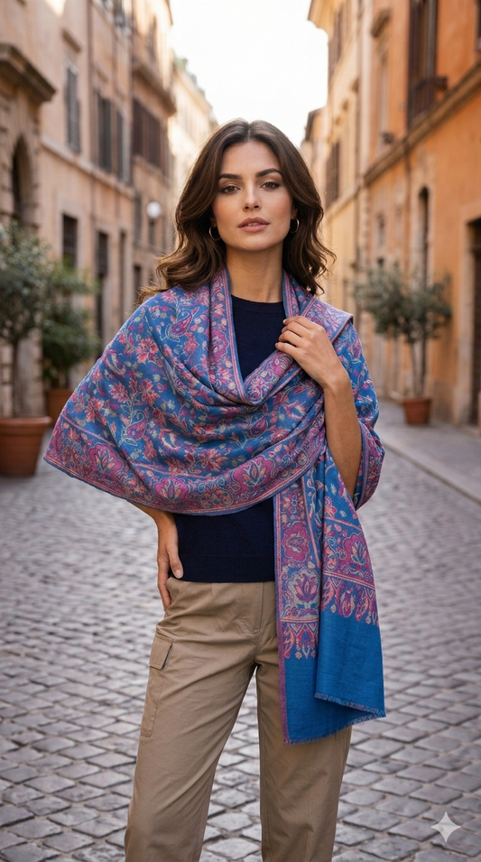 Mehr Neelam Kani Wool Shawl