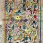 Very beautiful hand painted hand embroidered multicoloured pure Tusar silk kantha stole