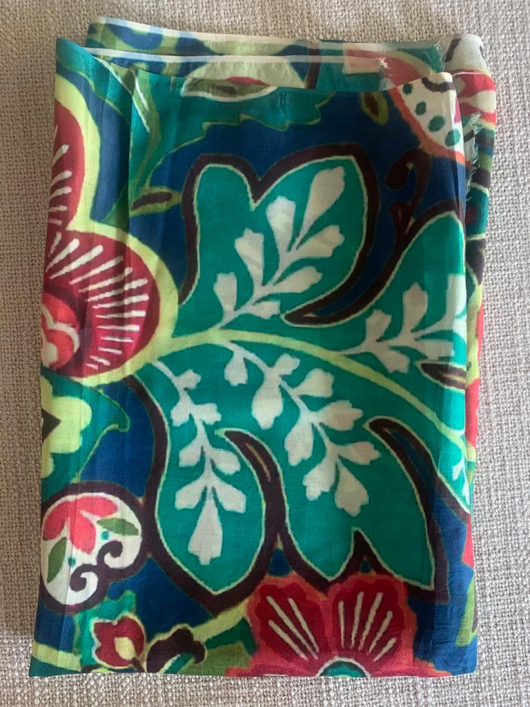 Beautiful handpainted Silk stole / scarf With beautiful floral print. Very light and comfortable to carry