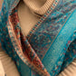 Royal Blue Handmade warm /soft /light Weight multicoloured Kanni Weave Pashmina /wool Scarf /Shawl with Fine Zari Embroidery.