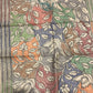 Very beautiful hand painted hand embroidered multicoloured Tusar silk kantha stole