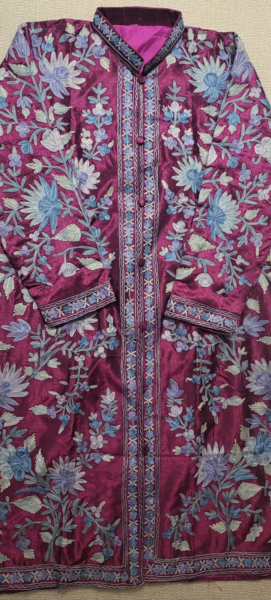 Embroidered kashmiri Silk Coat