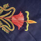 Handmade Navy Kashmiri embroidered poncho bohemian cape. long woolen kaftan for everyday look. Size 125 cm