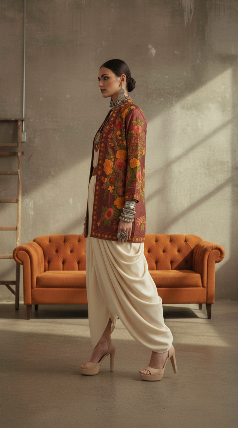 Kashmiri Raw Silk Bohemian Jacket