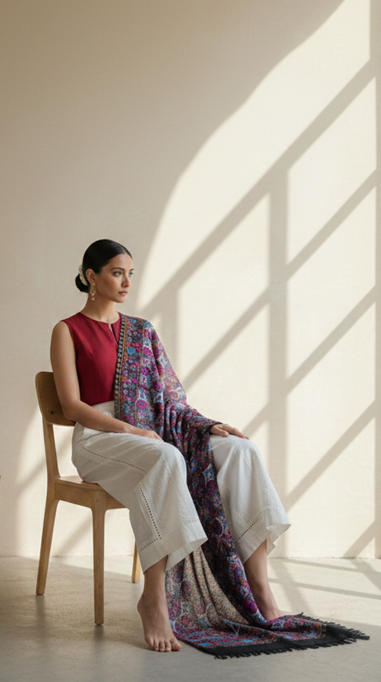 Zeenat Kashmiri Sozni Shawl