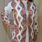 Beautiful White Hand Embroidered long Raw Silk Kashmir Jacket/Bohemian Coat / handmade over coat Perfect for spring