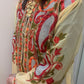 Beige Georgette Shrug with Kashmiri Aari Embroidery, Long  Tunic for Women