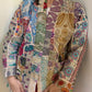 handmade boho silk cotton patch work coat with scattered zari work One of a Kind antique collection