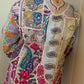 handmade boho silk cotton patch work coat with scattered zari work One of a Kind antique collection