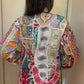 handmade boho silk cotton patch work coat with scattered zari work One of a Kind antique collection