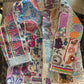 handmade boho silk cotton patch work coat with scattered zari work One of a Kind antique collection