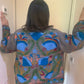 handmade green cotton Suzani boho jacket with multicoloured work