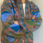 handmade green cotton Suzani boho jacket with multicoloured work