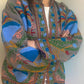 handmade green cotton Suzani boho jacket with multicoloured work