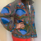 handmade green cotton Suzani boho jacket with multicoloured work