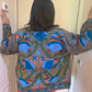 handmade green cotton Suzani boho jacket with multicoloured work