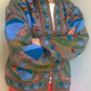 handmade green cotton Suzani boho jacket with multicoloured work