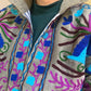 handmade grey velvet base Suzani boho jacket with TNT cotton lining