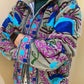 handmade grey velvet base Suzani boho jacket with TNT cotton lining