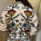 White handmade Suzani boho jacket multicoloured coat