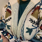 White handmade Suzani boho jacket multicoloured coat