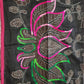 Hand Embroidered black cotton Kantha Scarf/dupatta very elegant and beautiful with floral kantha embroidered work