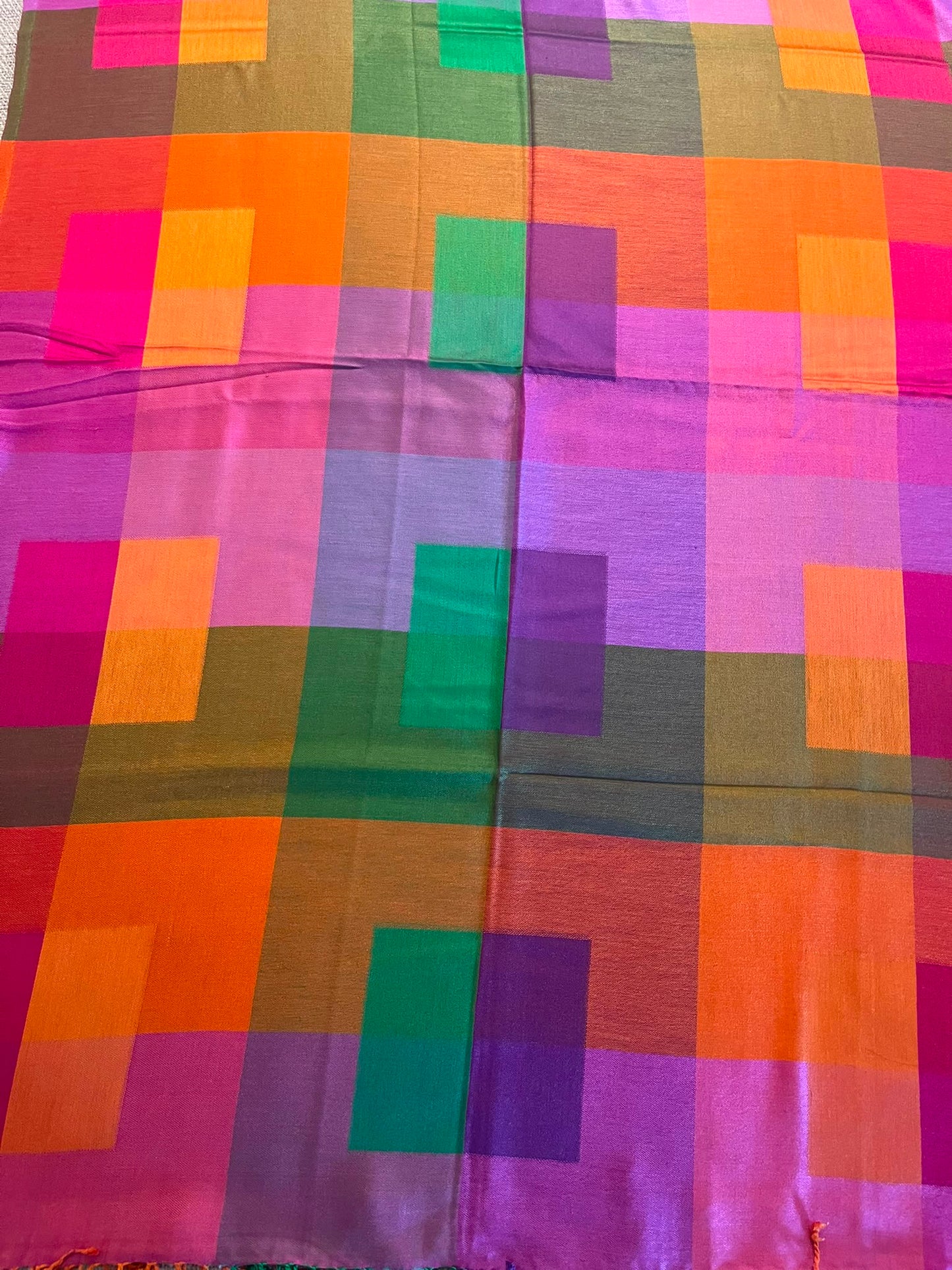 Beautiful rainbow colour Silk stole / scarf With beautiful print perfect for all season . Very light and comfortable to carry