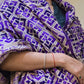 Handmade elegant Phulakari dupatta in purple colour thread work in pure cotton base traditionally made by rural Indian women of Punjab India