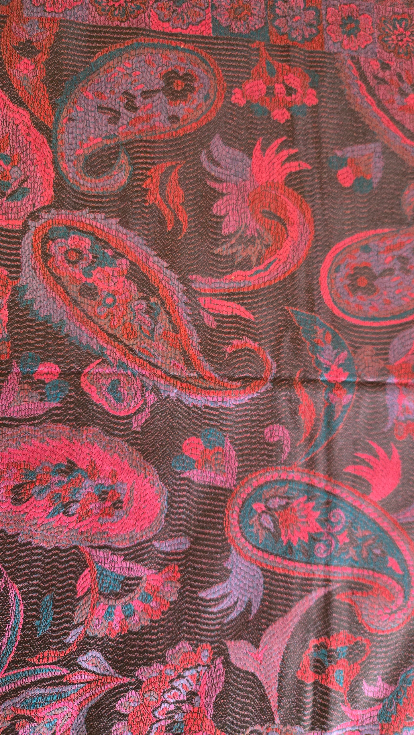 Beautiful multicoloured  self weaves Silk stole / scarf perfect for all season . Very light and comfortable to carry
