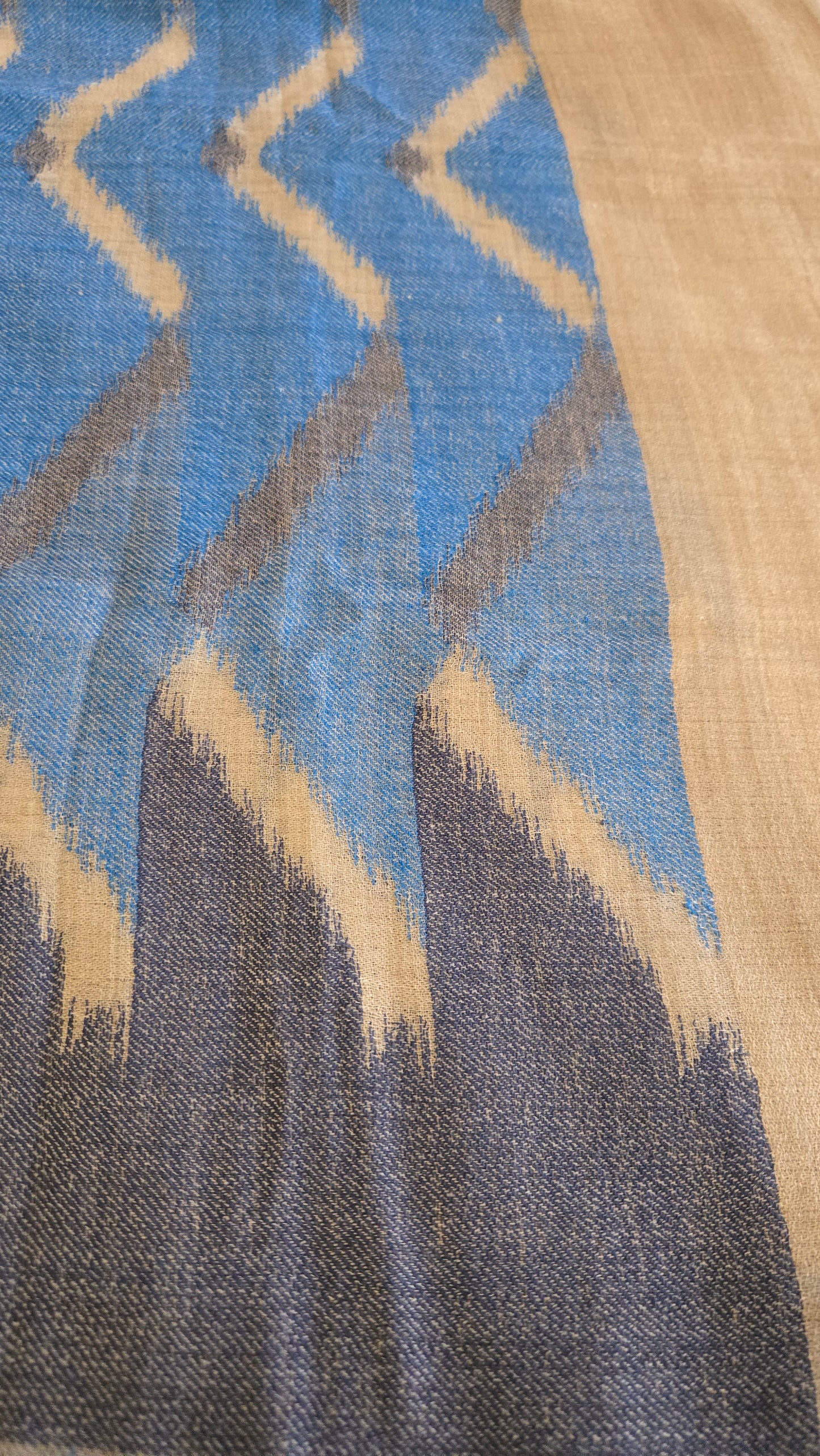 Indian artisan made ikkat design Pashmina Wool  Scarf/Shawl