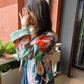 Indian Handmade Kantha Reversible Short Length  All Season Bohemian Jacket summer  colour of light green and pink