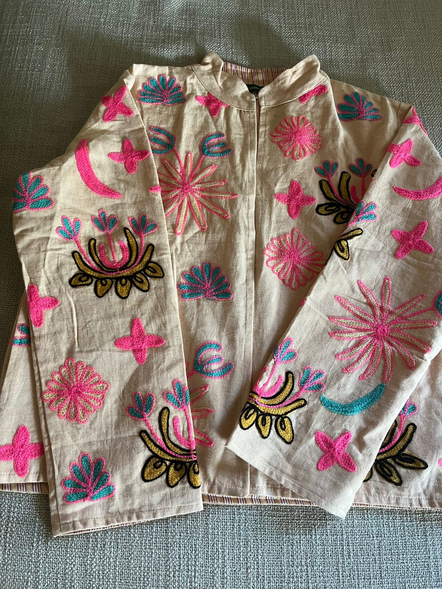 Rosé Garden Quilted Suzani Jacket