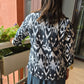 Indian Handmade Kantha Reversible Short Length  All Season Bohemian Jacket Ikkat print black/ mustard