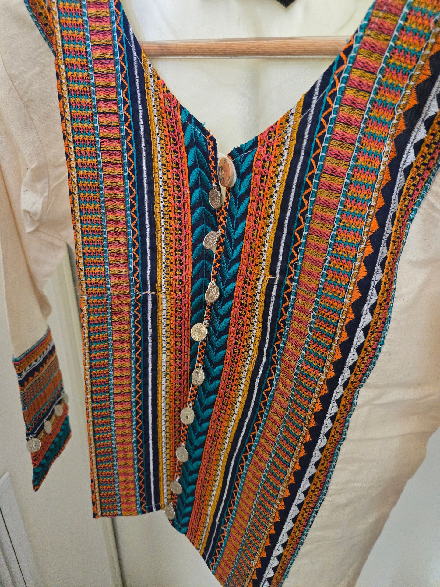 Short Women Embroidered linen  Banjara Boho Jacket, Traditional linen Kutch Koti, Indian Ethnic linen  Jacket, Cotton Long Sleeves  Jacket