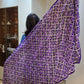 Handmade elegant Phulakari dupatta in purple colour thread work in pure cotton base traditionally made by rural Indian women of Punjab India